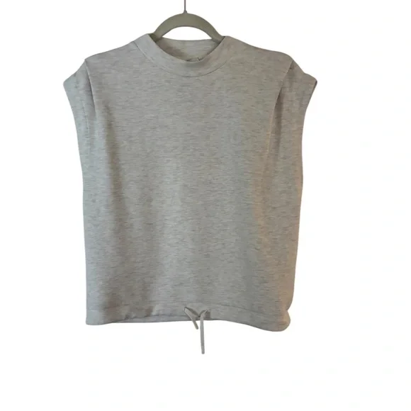 Varley Ivory Marl Double Soft Women's Otis Sleeveless Sweatshirt Sz XS - Picture 2 of 14